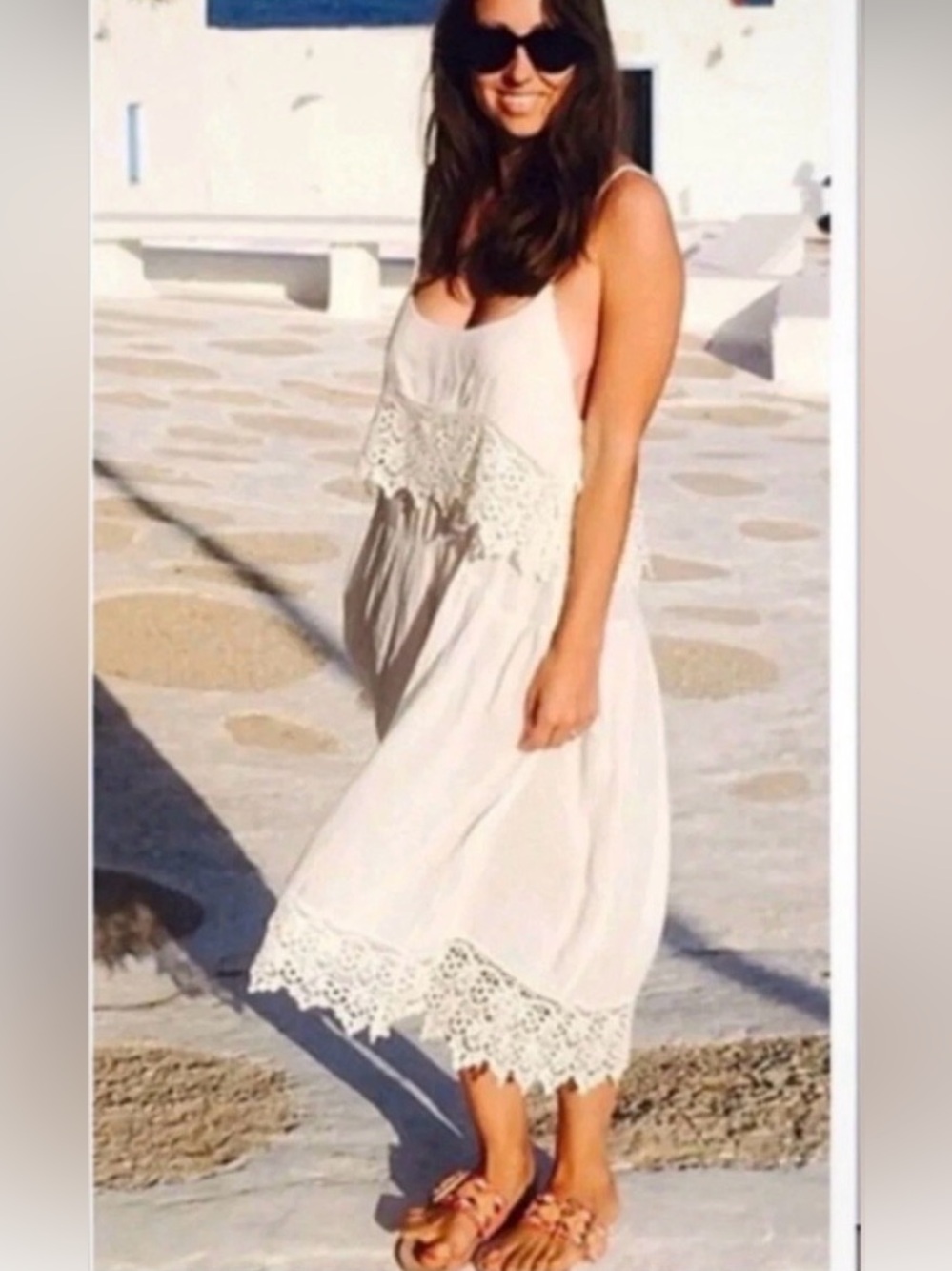 Free People Star Slip Dress Crochet Midi Size M IVORY NWT